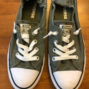 CONVERSE army green slip on sneakers